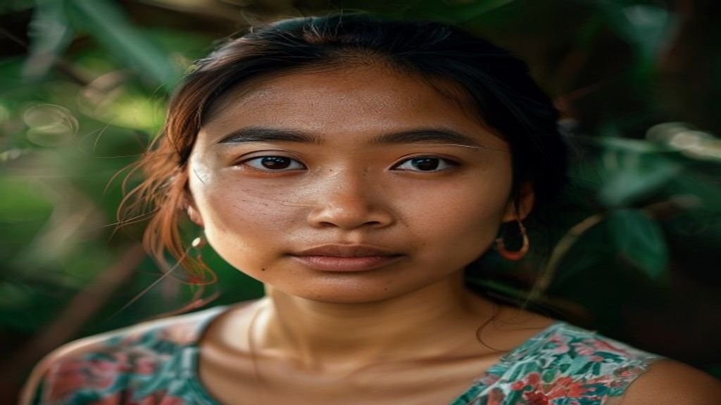 Pemandangan alam pegunungan di Jawa Timur menampilkan sawah hijau dan langit biru yang menenangkan.