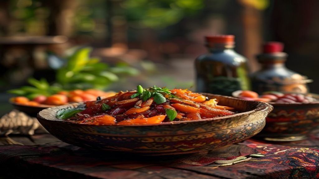 Makanan khas Jawa Timur seperti rawon dan gudeg.