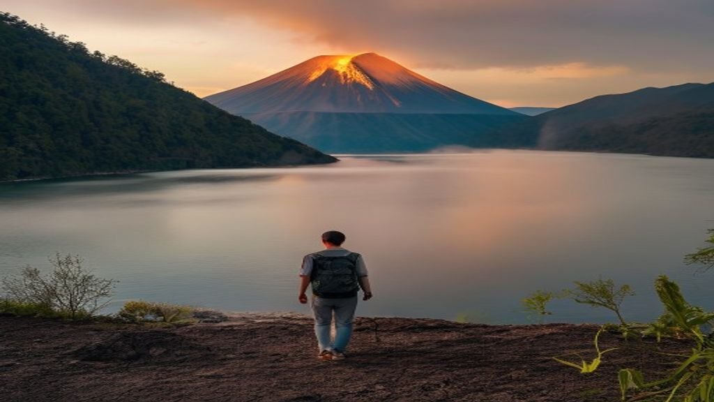 Pemandangan alam Jawa Timur dengan gunung dan pantai indah