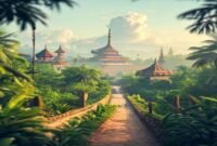 AI Image: wisata jawa timur illustration